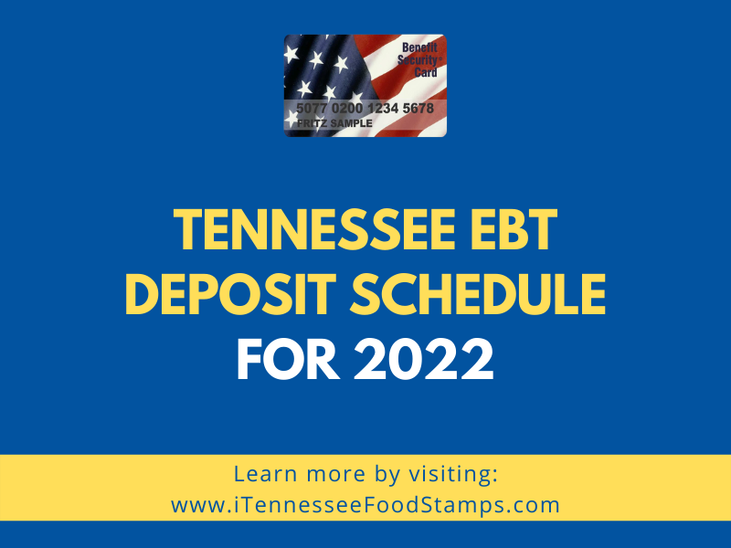 Tennessee EBT Deposit Schedule for 2022 Tennessee Food Stamps